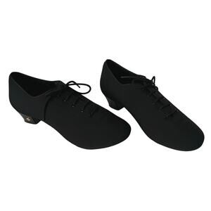EF Practice Teaching Dance Shoes Size 42 Black Lycra Patent 1.5" Heel Flexible